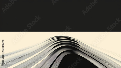 Black arc descending into ivory zone