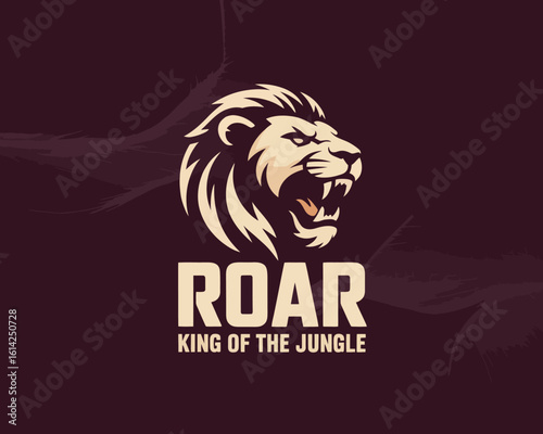This logo design showcases a powerful lion's head in a fierce stance, ideal for brands that embody strength, leadership, and dominance in their industry.