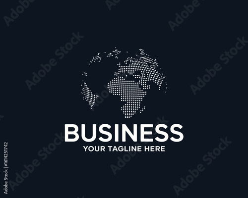 This modern globe logo design symbolizes global business connections and networking, suitable for international companies looking to convey unity and innovation in their branding.