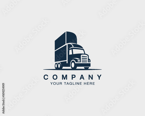 A robust truck logo depicted in a graphic style. This design is perfect for logistics and transportation companies, featuring a customizable tagline for branding efficiency.