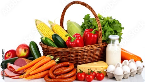 Fresh bounty of healthy food in a basket