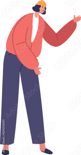 Upset unhappy woman vector illustration