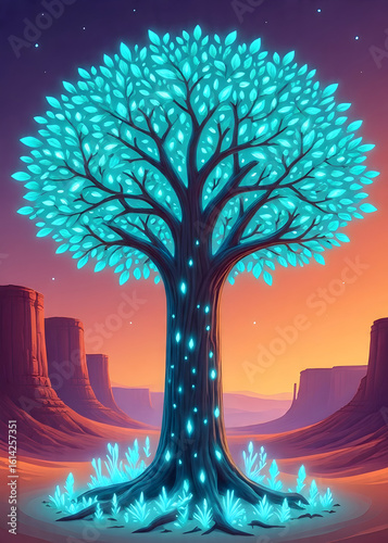 Luminous Oasis: Desert Nightglow