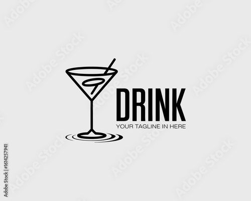 A stylish graphic of a cocktail glass, ideal for beverage branding. This design evokes sophistication, refreshment, and social gatherings in an appealing graphic form.