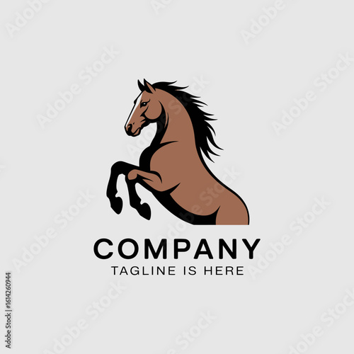 An elegant logo featuring a majestic horse in mid-gallop, perfect for branding equine-related businesses, racing teams, or equestrian services with sophistication.
