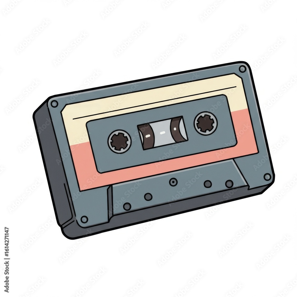 Obraz premium Retro Cassette Tape Illustration