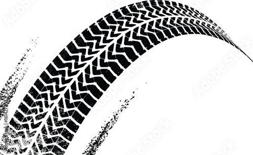 Car and bike tire track vector texture featuring wheel tread prints, grunge stamp marks, off-road dirty trail patterns, and high-speed racing graphics for automotive themes