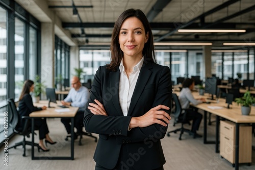 Confident Business Executive Woman in Modern Open Office Environment