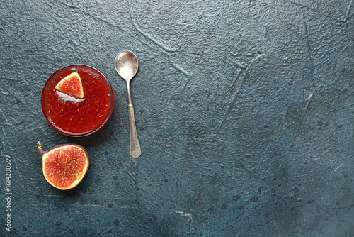 Glass bowl of sweet fig jam...
