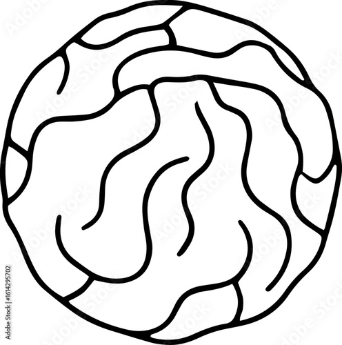 Minimalist line art icon of a cerebral brain maze