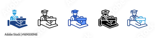 Internship icon sheet multiple style collection