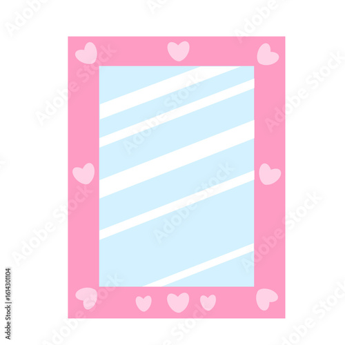Cute beauty mirror vector illustration 