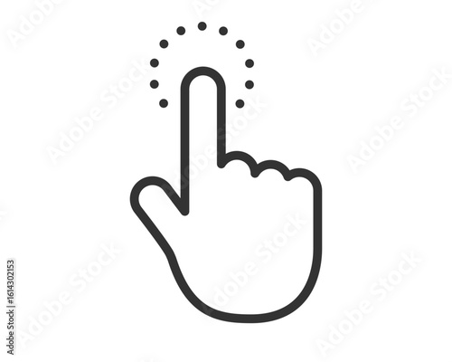 クリック・タップを表す指アイコン（ドット円） | ベクター素材 編集可能 SVG