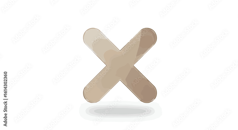 Obraz premium Social network icon discover crossed wooden sticks craft supplies for diy projects and art making find craft sticks online now vector