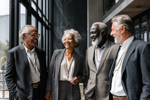Diverse Group of Professionals Engaging in Discussion in Modern Office Setting