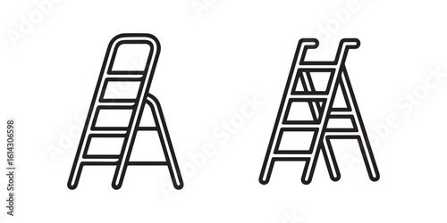  Ladder icon set in outline vector on white background