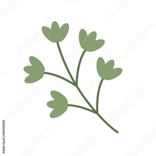 Soft pastel winter botanical design in flat illustration style, perfect for minimalist seasonal projects, wrapping paper, and digital art
