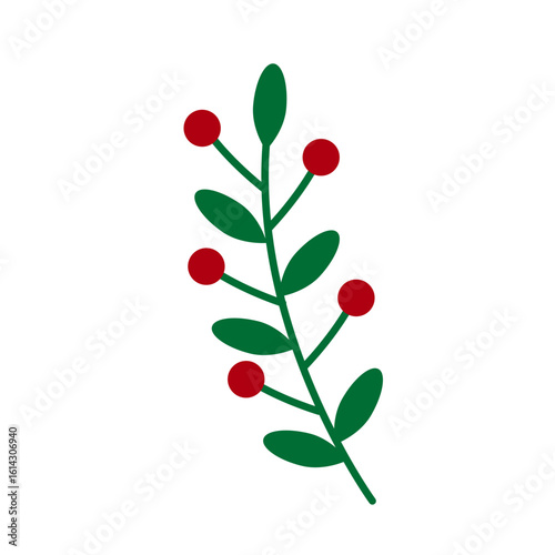 Stylish winter botanical flat art with muted tones, great for seasonal wall decor, nature-inspired posters, and soft digital content