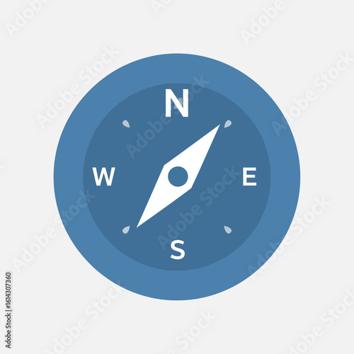 Free Download Blue compass with north south east west directions on a white background. - GFXLoad