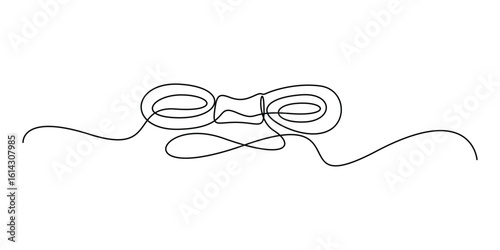 Simple continuous one line drawing of a spool of thread vector illustration