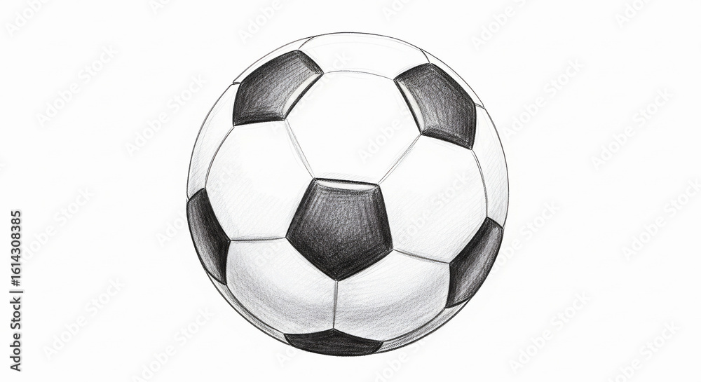 Fototapeta premium Sketch of Classic Soccer Ball on White Background