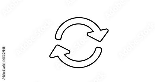 Interface icon hand drawn refresh icon vector illustration, reload symbol, sync sign, rotation arrow, loop, cycle, repeat icon vector