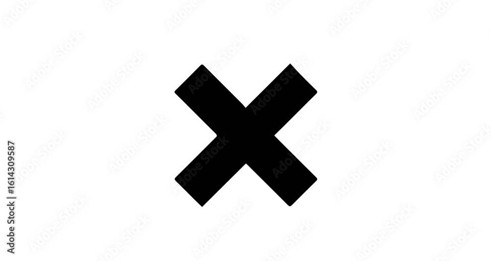 Obraz premium Interface icon explore black x mark symbol graphic design for creative projects and visual communication elements online now today vector