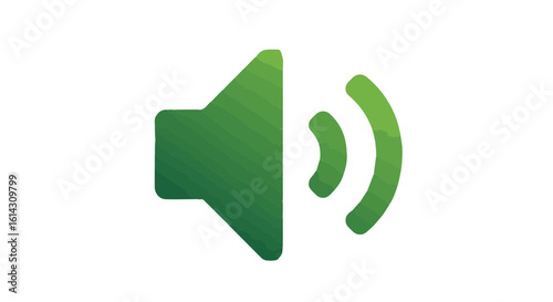 Interface icon green volume sound audio music speaker multimedia voice level control broadcast communication symbol icon graphic vector