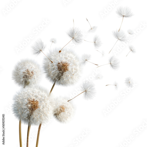 Dandelions in flight