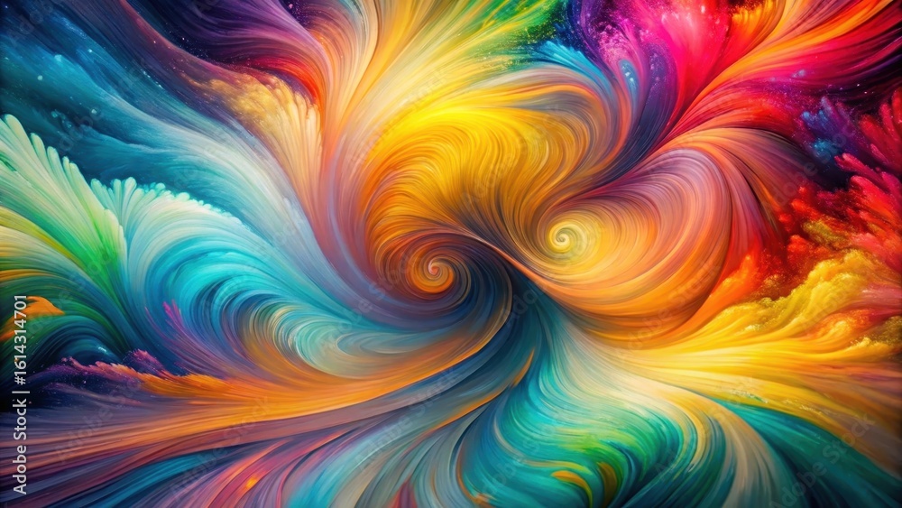 Fototapeta premium Abstract Whirlwind of Vibrant Hues, Swirling Colors in a Dynamic Composition, a Symphony of Painted Strokes