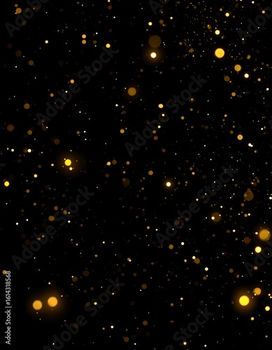 Golden sparkles on black background