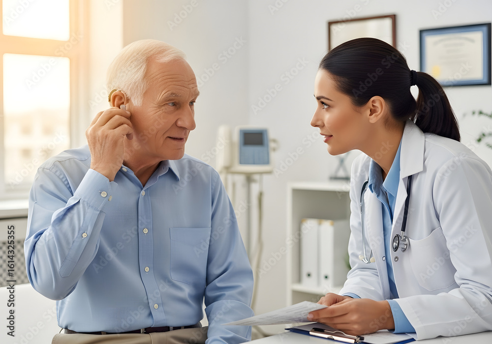 Fototapeta premium Doctor Consulting Patient in Clinic