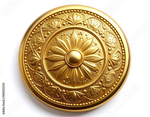 Ornate gold round decorative element