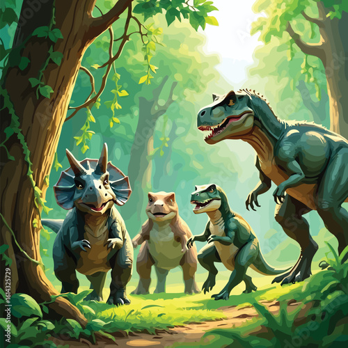 Paleontologists study dinosaur remains.eps
