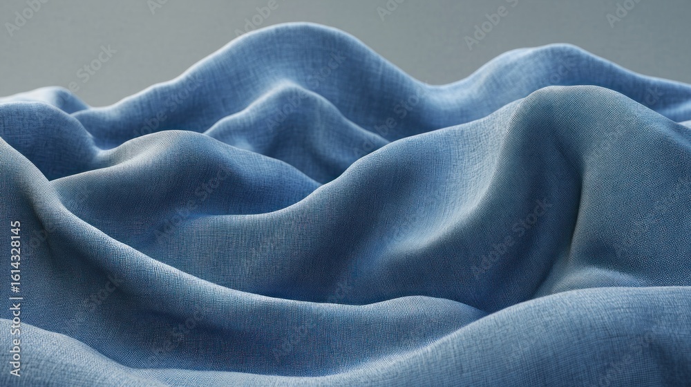 Obraz premium Abstract Light Blue Fabric Waves Background for Interior Design