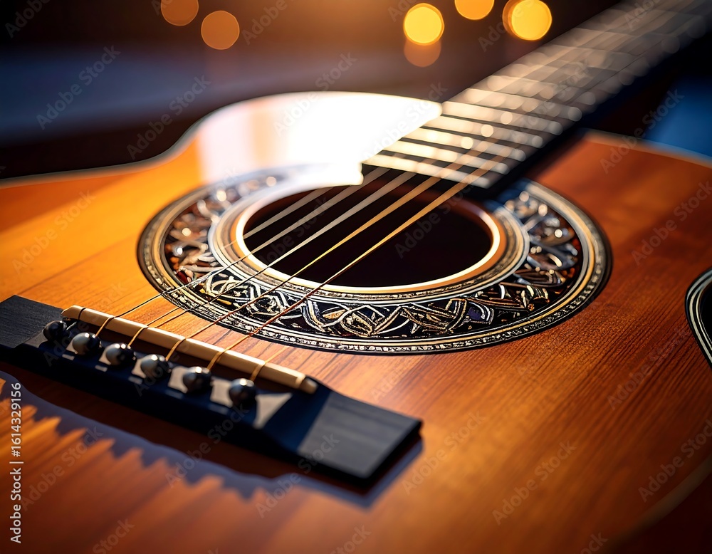 Fototapeta premium Close-up acoustic guitar