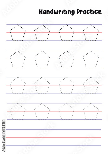 Handwriting Practice Sheets for Kids – Prewriting Tracing Lines, Curves, Patterns, Spirals, Triangles, Square's, zigzag, hexagonal , circles, opals, etc. for Fine Motor Skills Development.