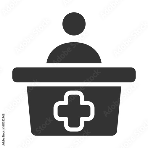 Pharmacist Icon Glyph Style. Vector Illustration Design