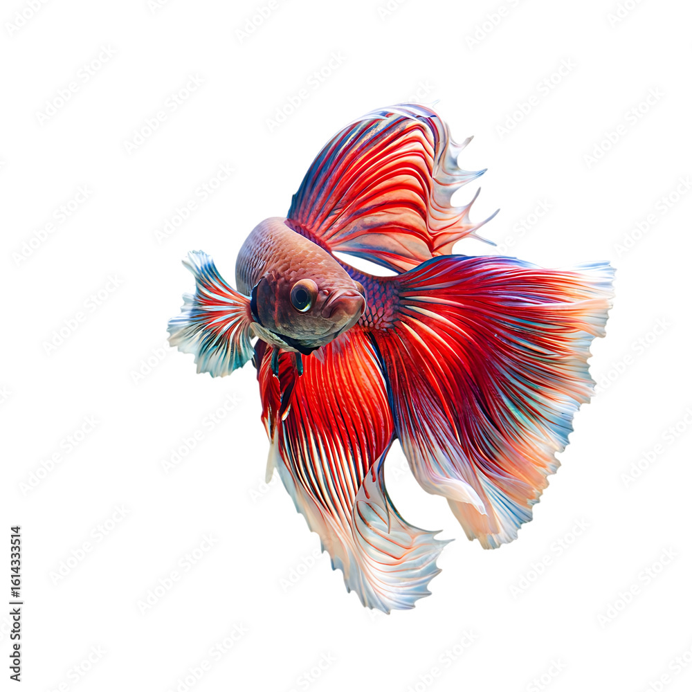 Obraz premium Siamese Fighting Fish, Flowing Fins, No Background