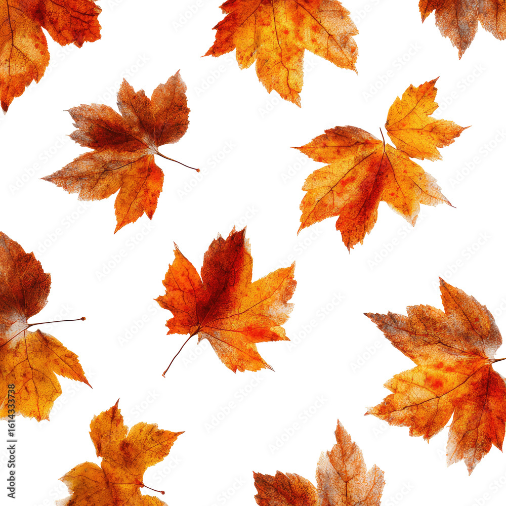 Obraz premium Autumn leaves pattern on black background