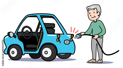 高齢者用一人乗りカー-給電