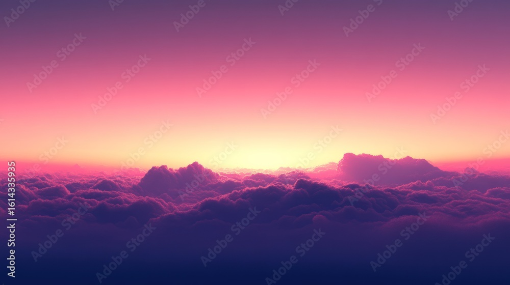 Obraz premium High-altitude sunset through clouds