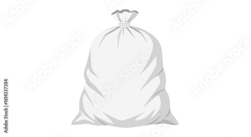 Illustrative Depiction of a Sealed White Bag, Conveying Storage or Material Holding Properties for Versatile Applications