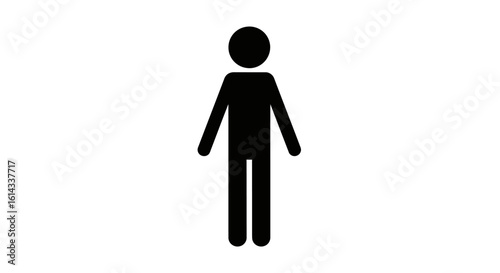 Stylized Flat Vector Human Icon Silhouette Person Glyph for Signage and Wayfinding Systems