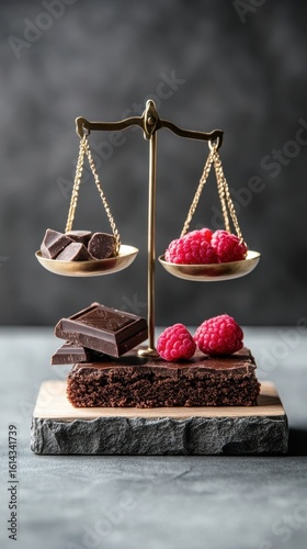 Chocolate and Raspberries on Scales