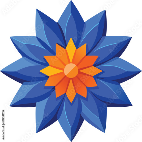 Vibrant geometric flower graphic