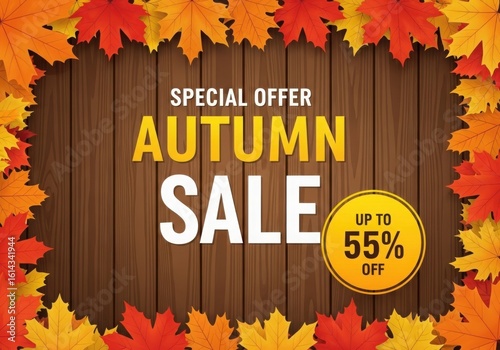 Autumn sale special offer with 55 percent discount