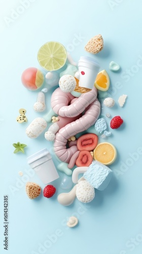 Healthy Gut Microbiome Concept with Food