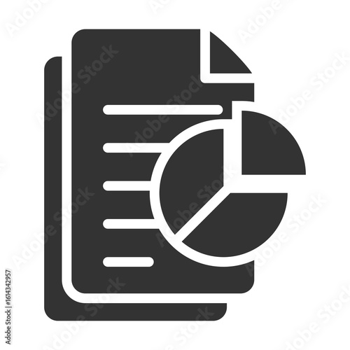 Report Icon Glyph Style. Vector Illustration Design