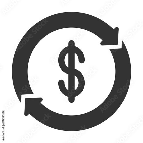 Exchange Icon Glyph Style. Vector Illustration Design